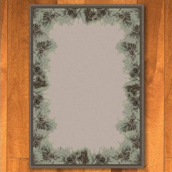 8' x 11' Pins and Needles Natural Pine Cones Nature Rectangle Rug