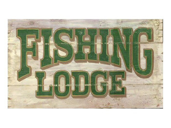 Custom Fishing Lodge Vintage Style Wooden Sign
