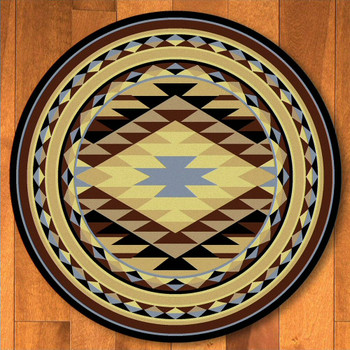 8' Sallisaw Blue Southwest Round Rug