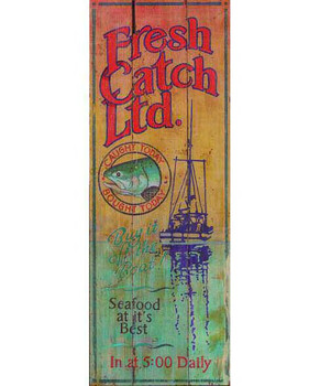 Custom Fresh Catch Ltd Vintage Style Metal Sign - Personalized