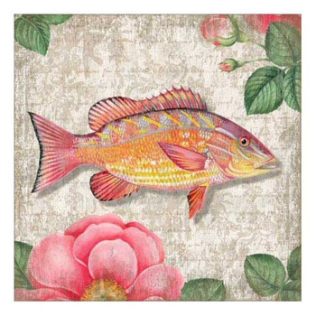 Yellow Snapper Fish Vintage Style Wooden Sign