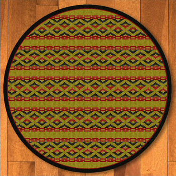 8' Basket Weave Dark Chocolate Cherokee Inspired Round Rug