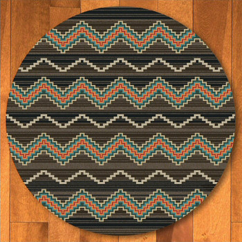 8' Trapper Brown Southwest Round Rug