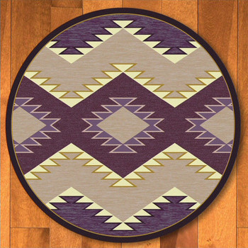 8' Plum Heritage Raspberry Southwest Round Rug