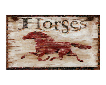 Custom Horses Vintage Style Wooden Sign