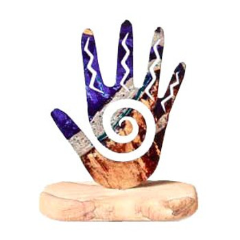 Swirl Hand Large Metal Rock Art