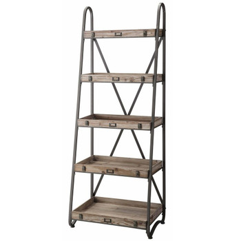 Voyager Metal and Wood Tiered Etagere