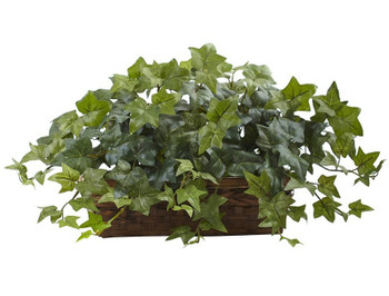 Puff Ivy Silk Plant with Ledge Basket