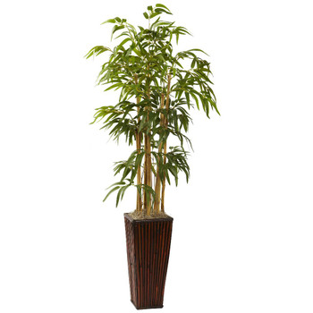 4' Bamboo Silk Plant with Decorative Planter