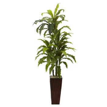 Margarintum Silk Plant with Bamboo Planter