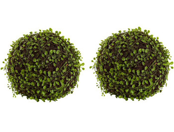 9" Muehlenbeckia Ball Silk Plant, Set of 2