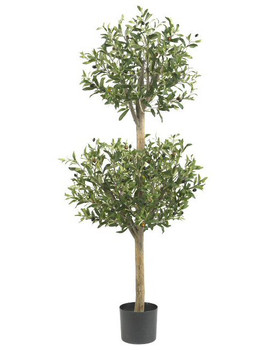 4.5' Olive Double Topiary Silk Tree