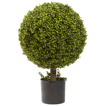 27" Silk Boxwood Ball Topiary