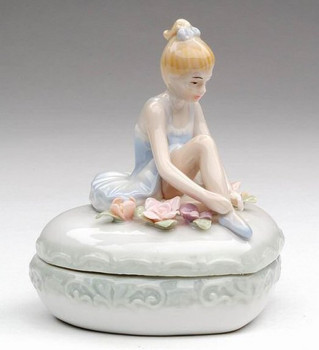 Ballerina Porcelain Heart Box