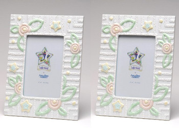 Chenille Porcelain Picture Frame, Set of 2