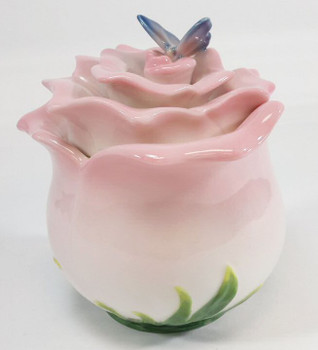 Rose Flower with Butterfly Porcelain Jar