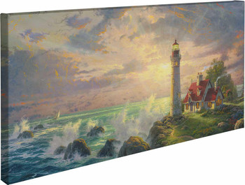 The Guiding Light Lighthouse Wrapped Canvas Giclee Art Print Wall Art