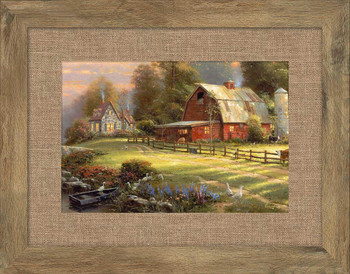 Sunset at Riverbend Farm Framed Art Print Wall Art