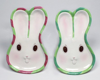 Bunny Rabbit Porcelain Plates, Set of 2