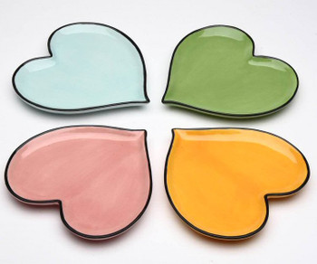 Happy Heart Colored Plates, Set of 4