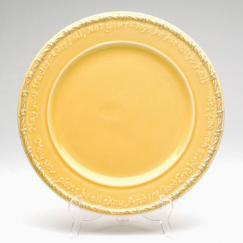 Yellow Farm Blessing Tractor Dinner Plates, Set of 4