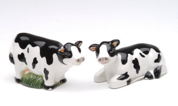 Barn Yard Mini Cows Ceramic Salt and Pepper Shakers, Set of 4