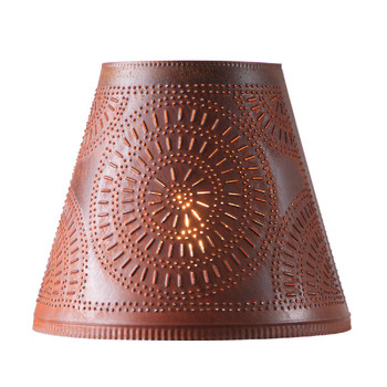 Rustic Tin 14" Fireside Punched Chisel Pierced Tin Willow Tree Lamp Shade Rustic Tin 14" Fireside Punched Chisel Pierced Tin Willow Tree Lamp Shade