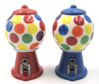 Gumball Machines Ceramic Salt and Pepper Shakers, Set of 4
