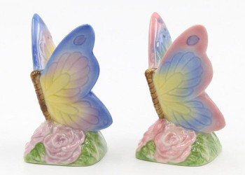 Butterfly Porcelain Salt and Pepper Shakers, Set of 4