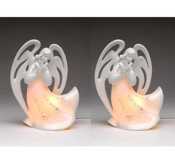 Peaceful Angel Porcelain Night Light, Set of 2