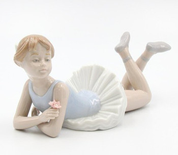 Ballerina Lying Down Porcelain Sculpture by Nadal