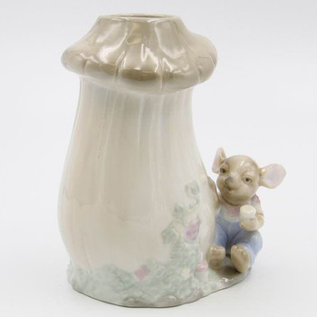 Mouse and Mushroom Porcelain Vases, Set of 2