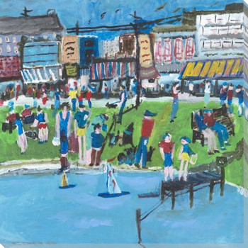 July 4th in the Park Wrapped Canvas Giclee Art Print Wall Art