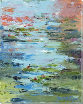 Reflections in Coral Wrapped Canvas Giclee Art Print Wall Art