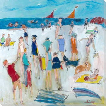 Tuesday at the Beach Wrapped Canvas Giclee Art Print Wall Art