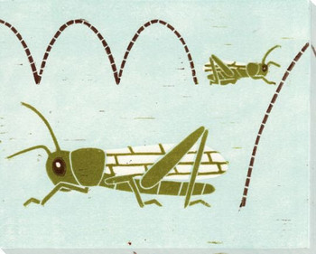 Grasshoppers Wrapped Canvas Giclee Art Print Wall Art