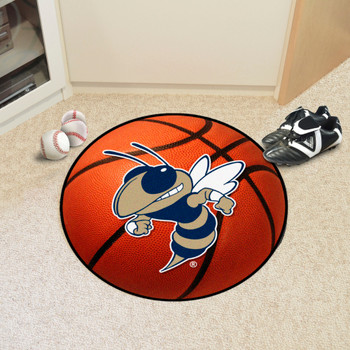 27" Georgia Tech Orange Basketball Style Round Mat