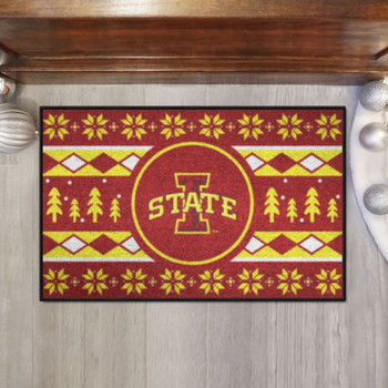 19" x 30" Iowa State University Holiday Sweater Red Rectangle Starter Mat