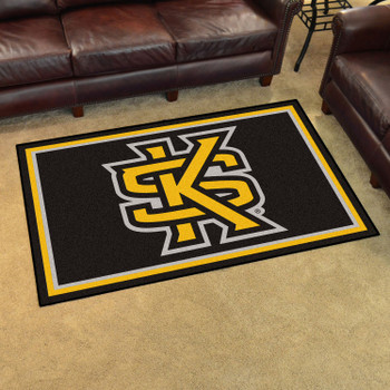 4' x 6' Kennesaw State University Black Rectangle Rug