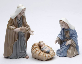 Mini Holy Family Porcelain Sculptures, Set of 3
