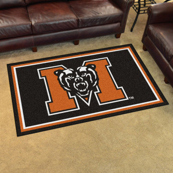 4' x 6' Mercer University Black Rectangle Rug