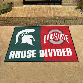 33.75" x 42.5" Michigan State / Ohio State House Divided Rectangle Mat