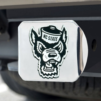 North Carolina State University Hitch Cover - Chrome on Chrome