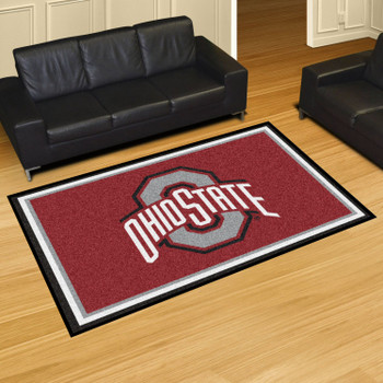 5' x 8' Ohio State University Red Rectangle Rug