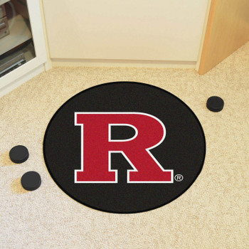 27" Rutgers University Puck Round Mat - "Block R" Logo