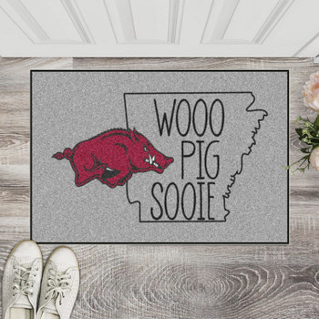 19" x 30" University of Arkansas Southern Style Gray Rectangle Starter Mat