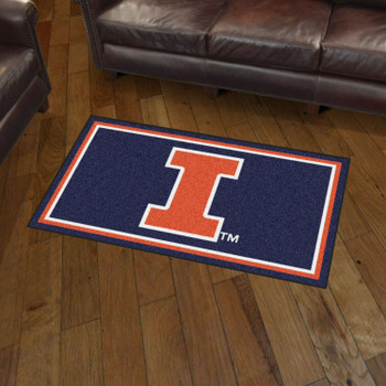 3' x 5' University of Illinois Navy Blue Rectangle Rug