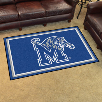 4' x 6' University of Memphis Black Rectangle Rug