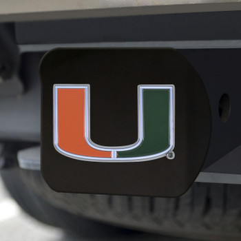 University of Miami Hitch Cover - Color on Black