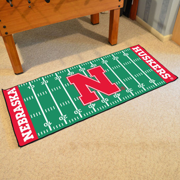 30" x 72" University of Nebraska Football Field Rectangle Runner Mat